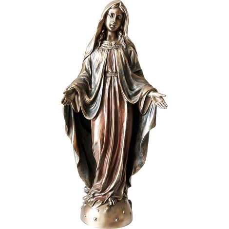 Statuette Vierge Marie en bronze coulé à froid – Hauteur 20 cm – Largeur 9 cm – Finition de haute qualité