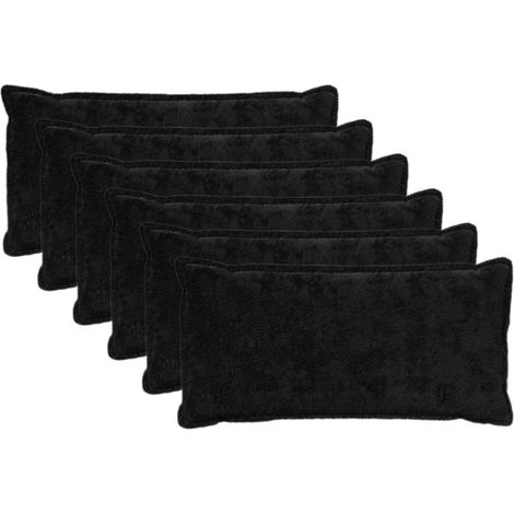 Federa 6 pz HOUTEN Nero 40 x 80 cm Pelliccia di Coniglio Finta vidaXL (1/5)
