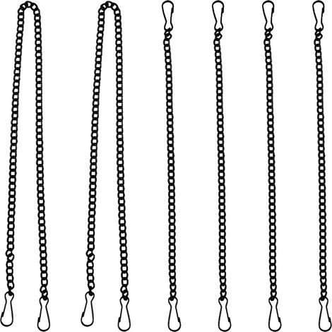 Set di 6 catene metalliche con ganci, adatte per piante da giardino e cartelli.