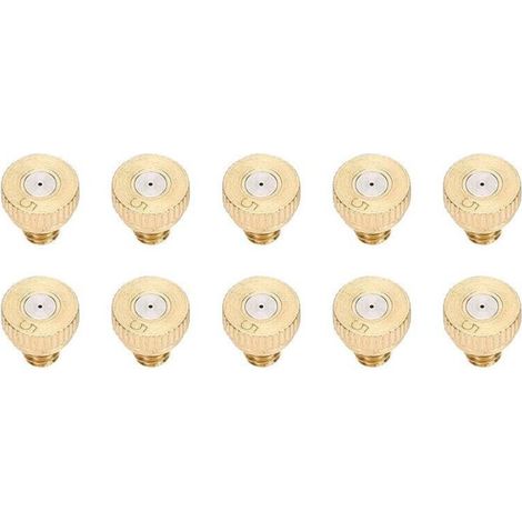 10 pièces eau du robinet basse pression atomiseur pulvérisateur buse laiton eau brumisation saupoudrer 0.5mm