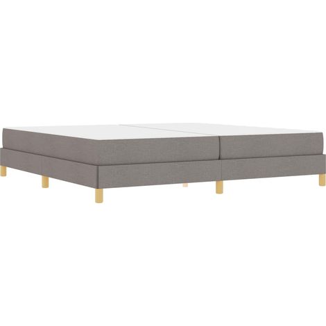 Lit double  Lit adulte  Lit à ressorts avec matelas Taupe 200 x 200 cm tissu (1/5)
