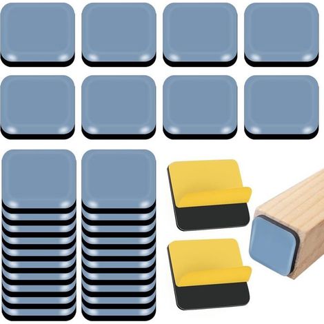 30 Patins De Meubles En Téflon, 2020mm Patins Glisseurs Pour Meubles De Protection De Sol, Patin Chaise Auto-Adhésifs Pour Sols (1/5)