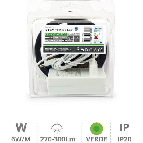 5 m LED-Streifen-Set, 6 W/m, IP20, grün, vorbereitet (1/2)