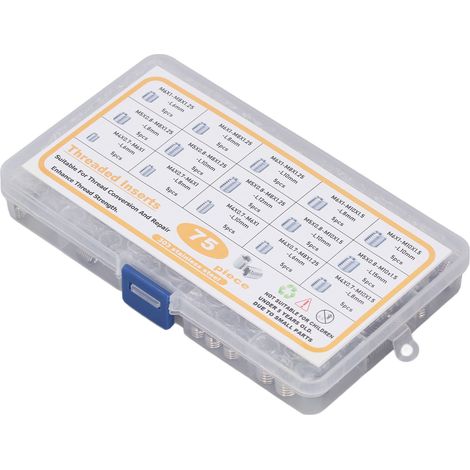 Kit de 75 inserts filetés en inox - Écrous de réparation pour visserie et assemblages métalliques (1/5)