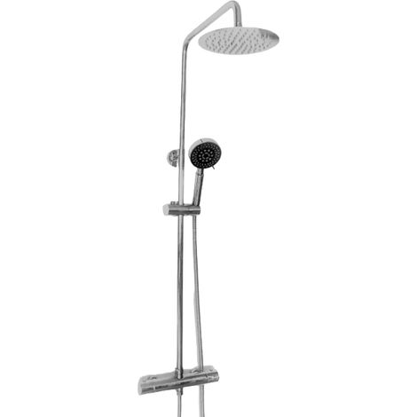 Colonne de douche réglable ronde hydromassage chromée complet
