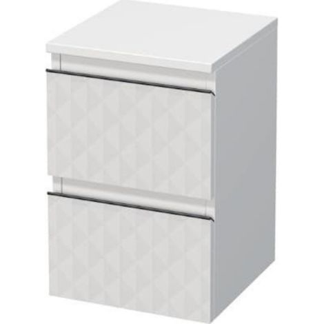 Meuble de salle de bain suspendu avec décor 3D, SAT Cube Way, 32,5x51x33 cm blanc mat (CUBE3DN322ZBP) (1/2)