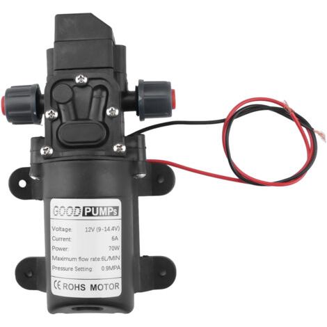Pair 12V DC 70W Selbstansaugende Tauchmembranpumpe – Fördermenge 4-6L/min – Druck 0,9MPa – Ideal für Wohnmobile, Boote und Gärten