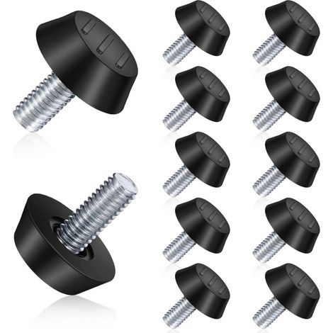 Verstellbare Möbelfüße, 12 Stück für Tische, Stühle, Schreibtische, Schränke und Kommoden, Nivelliersystem