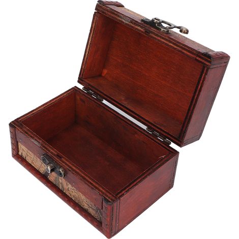 Boîte à Bijoux Vintage en Bois avec Couvercle Flip - Écrin à Médailles, Organisateur de Collier et Décor de Chambre (1/5)