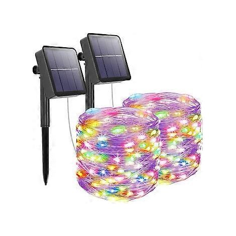 [2er-Pack] Solar-Lichterkette für den Außenbereich, 12 m, 120 LEDs, wasserdicht, 8 Modi, Dekorationslicht für Garten, Terrasse, Hof, Weihnachten