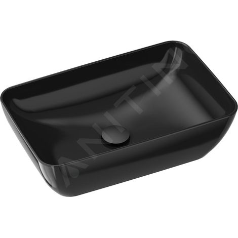 Ravak UNI - Vasque à poser, 500x310 mm, sans trop-plein, noir brillant XJX03150000 (1/3)