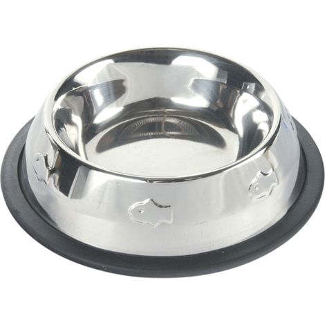 Gamelle en acier inox motif poisson ø 15 cm 0.2 Litres pour chat - Trixie (1/2)
