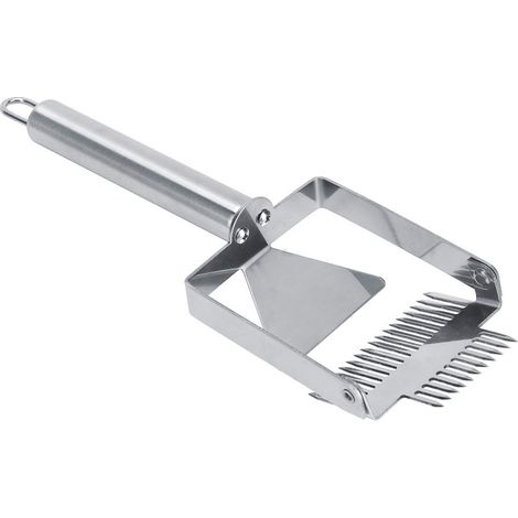 Fourchette en acier inoxydable à double aiguille à désoperculer pour ruche, grattoir, pelle, outil d' (1/5)