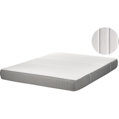 Colchón de espuma viscoelástica firme duro con funda extraíble de poliéster con cremallera accesorios de dormitorio blanco 160 x 200 cm Cheer (1/5)