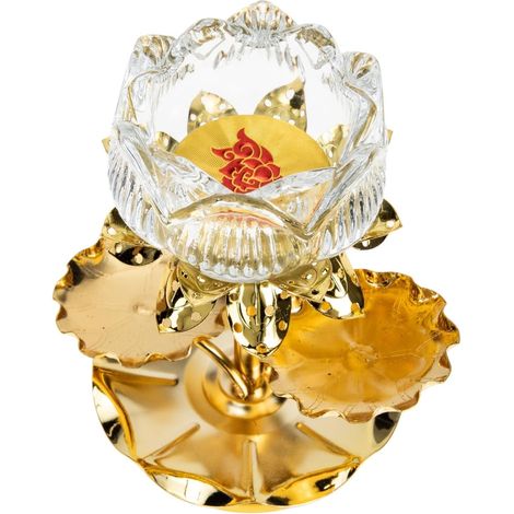 Bougeoir de Table en Verre de Lotus Blanc Alliage de Zinc, Design Pratique et Apaisant, pour Décoration D'événements et Pendaison de Crémaillère (1/5)