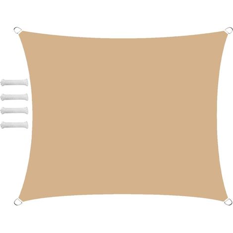voiles d'ombrage UV Protection Rectangulaire Imperméable 1.5x2m Beige Voiles d'ombrage Toile d'ombrage Protection solaire Anti-UV Pare-soleil tissu Ripstop pour Patio Jardin Terrasse Balcon Patio (1/5)