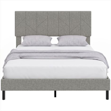 Canapé convertible en lin et métal 140 x 190 cm avec tête (1/5)