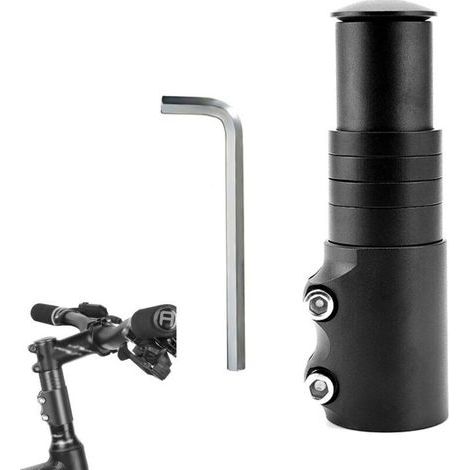 Rehausse de potence vélo VTT et route – adaptateur réglable pour hauteur de guidon – compatible 1 1/8″ – inclut clé Allen (1/4)