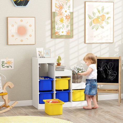 Meuble de Rangement pour Jouets 3 Niveaux 3-8 Ans Bleu Jaune, bon rapport qualité-prix (1/5)