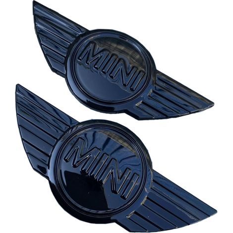 2x Mini R50 R56 R57 R58 R59 Badges de capot/coffre en métal noir brillant (1/4)