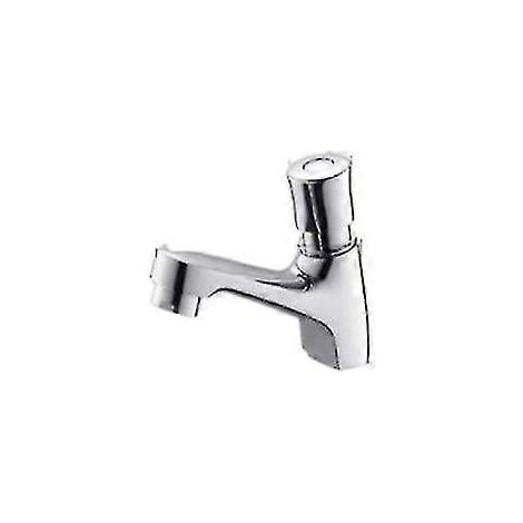 Robinet chromé avec arrêt automatique, fonction d'économie d'eau et minuterie pour la cuisine et la salle de bain (1/3)