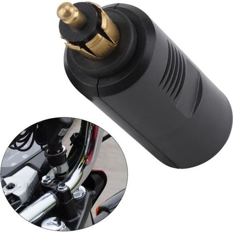 Adaptateur d'allume-cigare de moto, adaptateur de prise d'allume-cigare européen de moto 12V pour prise DIN (1/4)