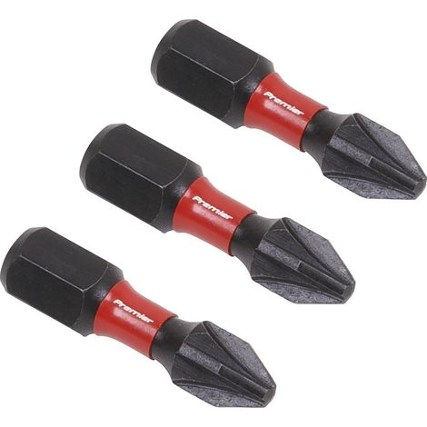 Sealey AK8208 Premier Pozi Impact Power Tool Bits 2 x 25mm 3pc