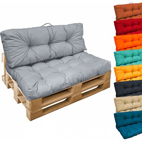 Linxor – Coussins capitonnés pour palette – 120x80x20 cm – Tissu oxford 100% polyester – Résistants aux tâches et à l'eau