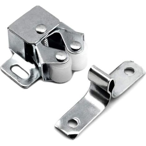 12 Pcs Armoire Catches loquets pour porte à Double Rouleaux plaqués au Zinc Loqueteau d'armoire Ferme-portes Pour Armoire de Cuisine, Placard et Tiroir (1/5)