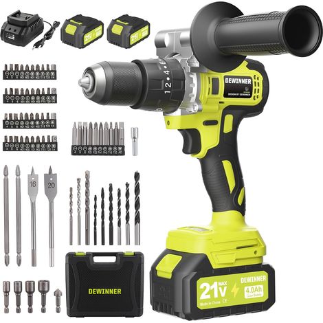 Perceuse Visseuse Sans Fil 21V Pour Batterie Makita 2 Batteries 4.0Ah,130Nm Max Brushless Visseuse Devisseuse Sans Fil avec 76 Accessoires et Valise,20+3 RéGlages de Couple,2 Vitesses,LED (1/5)