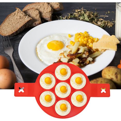 Lot de 2 moules à œufs et crêpes en silicone antiadhésif pour la cuisine et la pâtisserie maison. (1/5)
