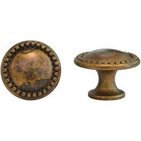 10PZ POMOLI PER MOBILI MOD.24222 IN ZAMA OTTONE ANTICATO - MM.25
