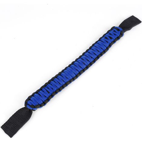 Car modification: rear seat grab handles, paracord braided grips, rear passenger headrest safety armrests, universal model - blue.