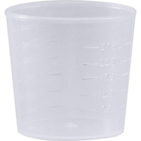 Lot de 100 gobelets doseurs transparents en plastique de 30 ml pour le mélange de peinture, teinture et résine époxy.-100pcs