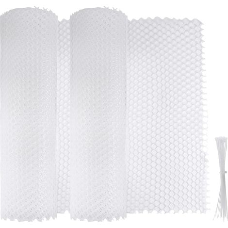 Lot de 2 rouleaux de grillage métallique décoratif polyvalent en plastique avec 40 attaches à fermeture éclair, clôture temporaire pour cour 40 x 25 m (1/5)