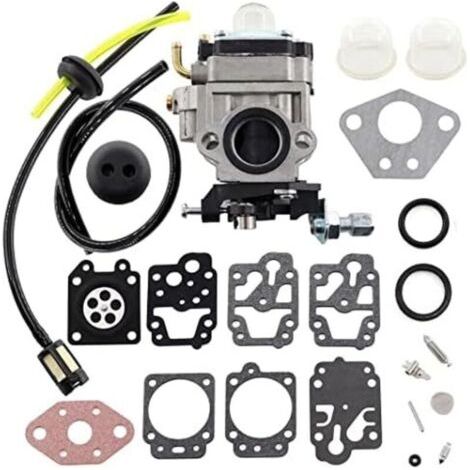 Carburateur pour Débroussailleuse Chinoise Coupe-Bordure CG430 CG520 BC430 BC520 43CC 52CC 2 Temps Moteur Outils de Jardin Carburateur Membrane Joint Réparation kit Tuyaux & Filtre Kit (1/4)