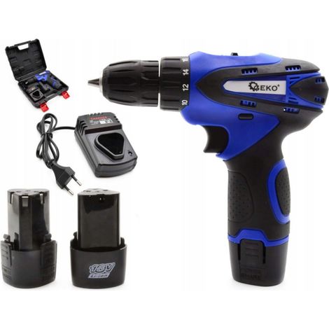 Geko Perceuse Visseuse Pro 18V Noir Batterie Lithium-ion