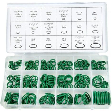 Outils de joint torique vert de climatisation, 18 tailles 270 pièces de remplacement de camion de voiture outils de joint torique vert de climatisation (1/5)
