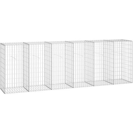 Maison Exclusive - Gabionenwand mit Abdeckung Verzinkter Stahl 30 (1/5)