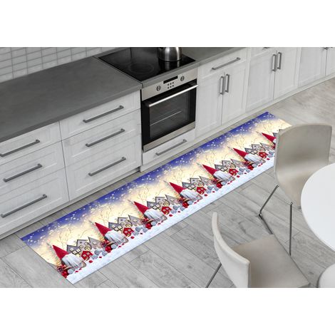 Tappeto Passatoia Cucina Antiscivolo Sottolavello Digitale Natale Snow House, misura52x280coloreSnow House (1/4)