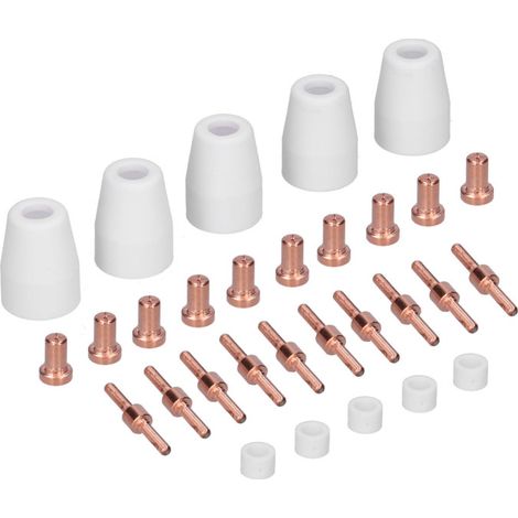 Juego de consumibles para antorchas de corte y soldadura por plasma (electrodo, boquilla, punta) PT-3130 piezas (1/5)
