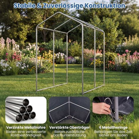 Heavy-Duty Portable Storage Shed, Dark Gray, 5x3x5 ft (1/5)