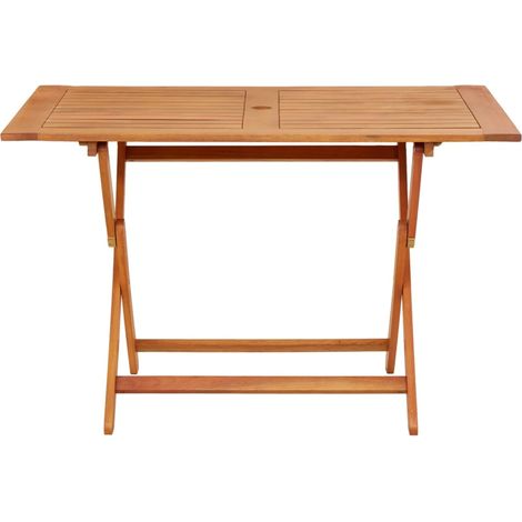 Table de jardin pliable en bois d'eucalyptus, dimensions : 120 x 70 x 75 cm / 160 x 85 x 75 cm / Ø 60 x 75 cm  Structure résistante, idéale pour les chambres d'étudiant ou les studios (1/4)