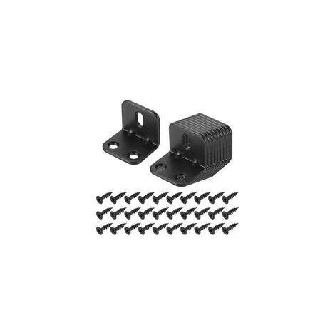 Lot de 10 équerres d'angle en L avec joints métalliques à angle droit avec vis pour étagères en bois, noir (1/4)