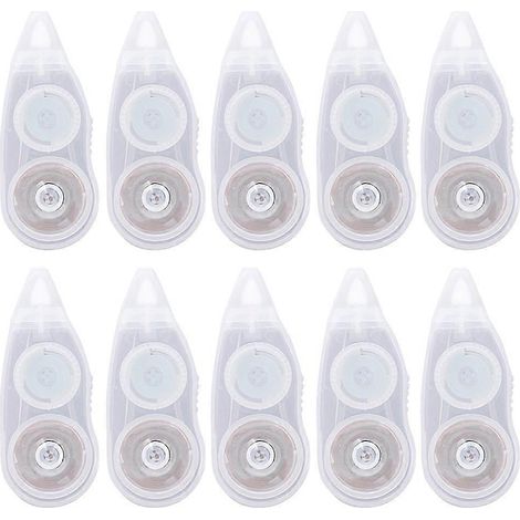 Lot de 10 pastilles adhésives double face pour correcteurs en rouleau, ruban correcteur pratique pour le bureau, l'école et les étudiants (blanc) (1/4)