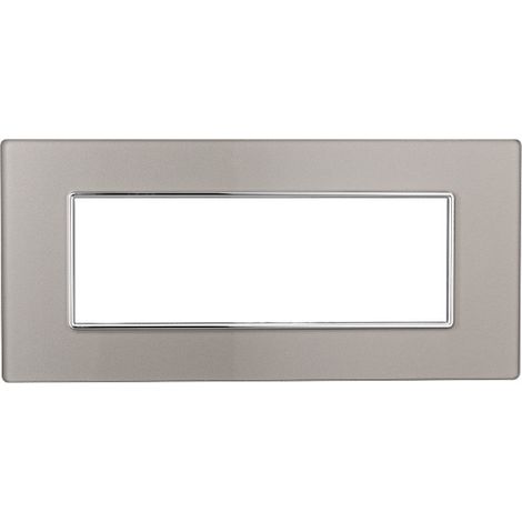 ETTROIT AN84606 Glasplatte Moon Serie 6P Silber kompatibel mit Bticino Axolute