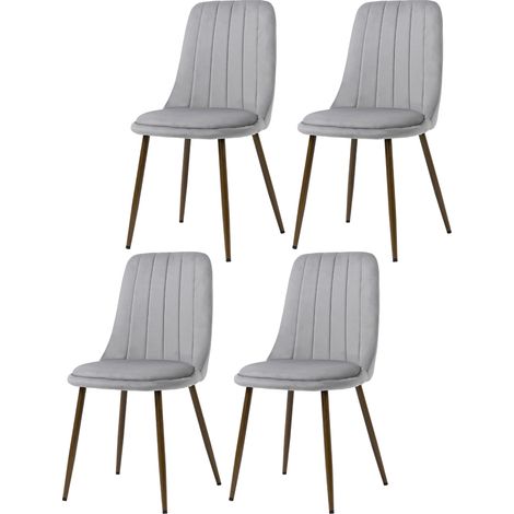 HOMCOM Sedie Moderne Set 4 Pezzi in Poliestere e Acciaio per Cucina e Soggiorno (1/5)
