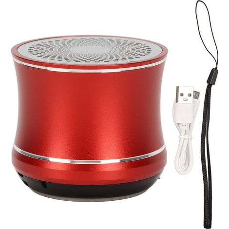 Rouge, mini haut-parleur Bluetooth étanche IP67, basses renforcées, micro intégré, portable pour douche, vélo, voiture (1/5)