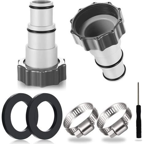 2PCS Adaptateur Tuyau Piscine, Adaptateur Piscine, Adaptateur pour Piscine Intex, Raccord pour Tuyau Piscine Ø 32 et 38 mm (1/4)