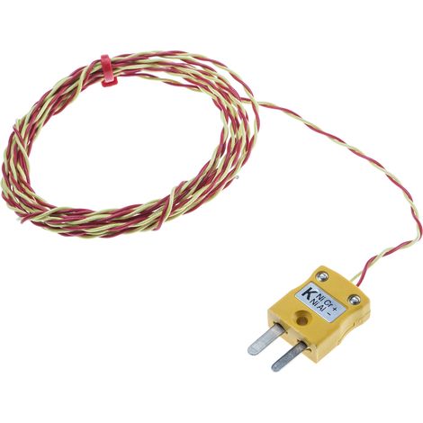 Thermocouple type K Ø 7/0.2mm, L 2m, +250°C max à Fiche mâle miniature ( Prix pour 1 ) (1/2)